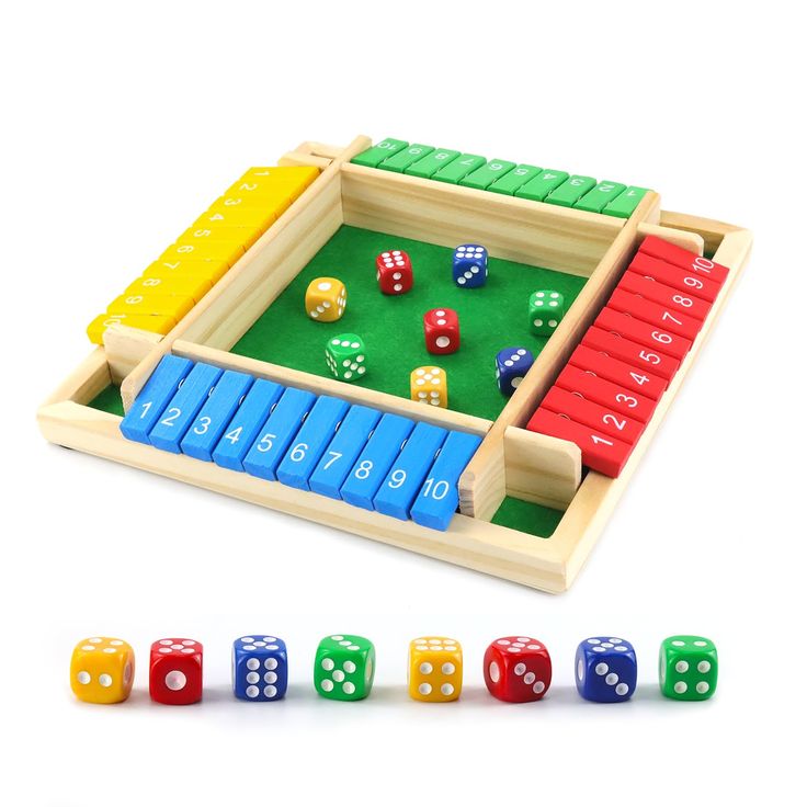 Wooden Flip The Box Dice Game (multicolor)